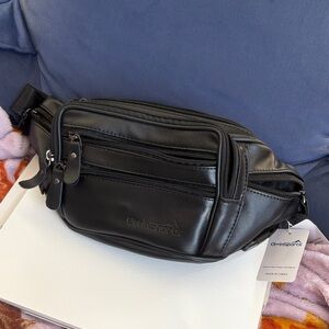 Black Leather Belt Bag
